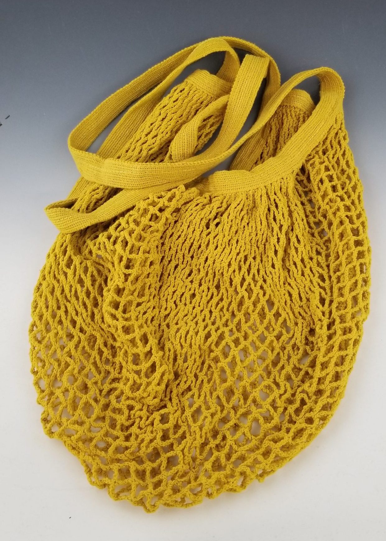 Yellow Cotton Market Bag with Long Handles