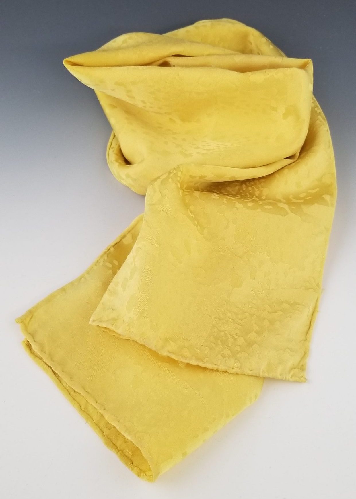 Yellow Jacquard Silk Scarf