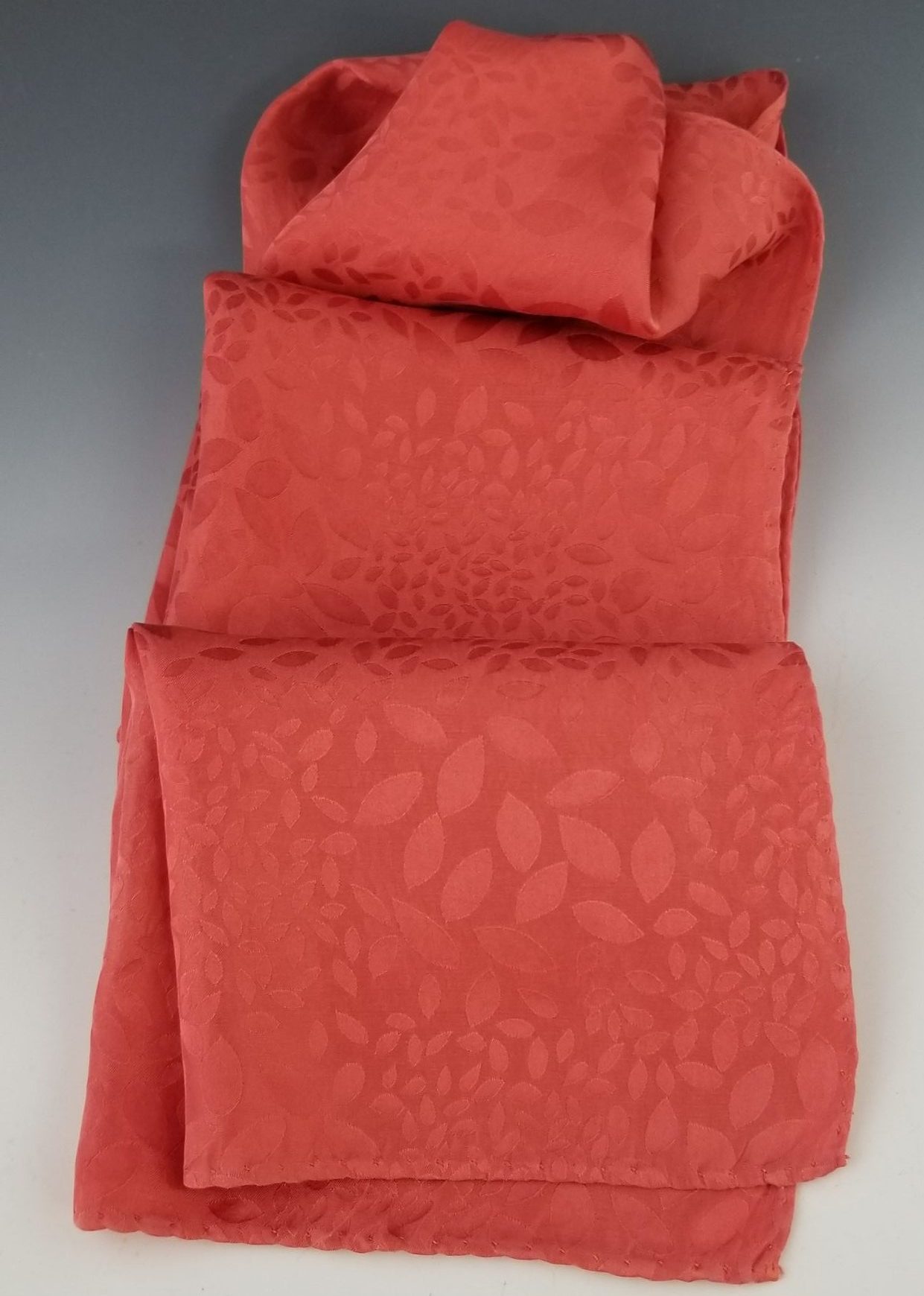 Red Jacquard Silk Scarf 