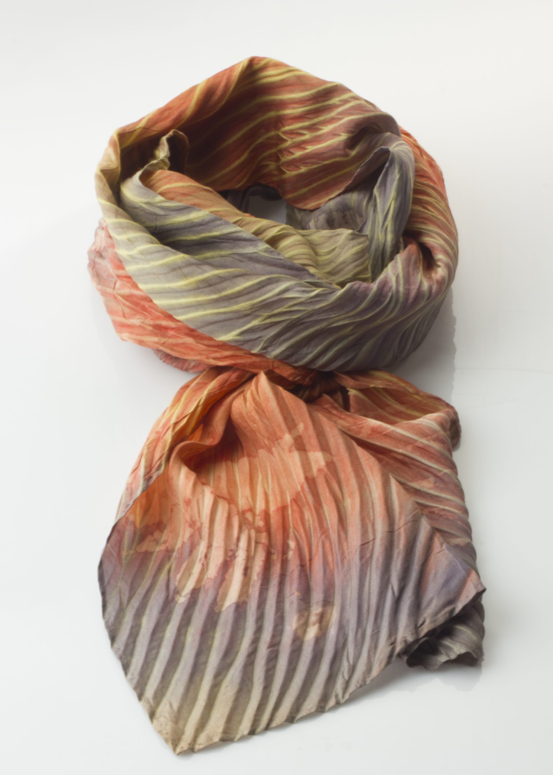 Arashi naturally dyed Habotai Silk Scarf